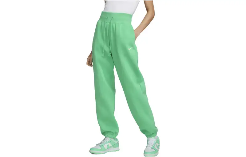 Nike Knitted Sweatpants Women's Light Green Moderate Cuffed Pants