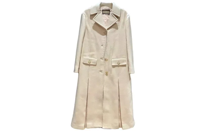 GUCCI Coats Women's Ecru Suit Collar Moderate