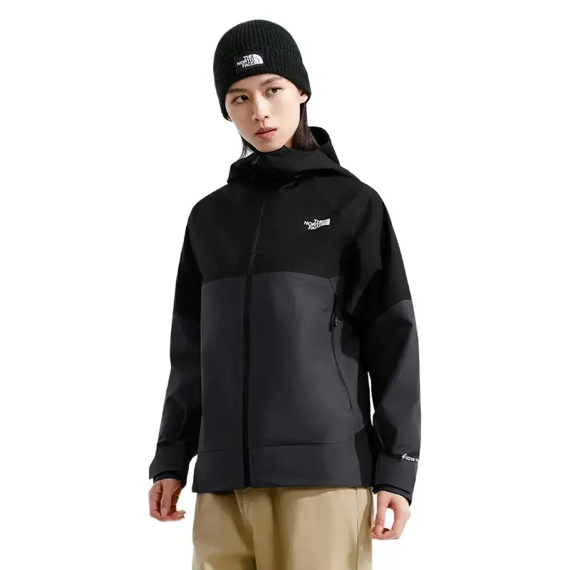 THE NORTH FACE Waterproof And Breathable Windbreaker Jacket Women's Dark Gray/Cosmic Black