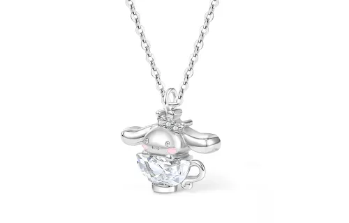 Sanrio, design pendant, cute chain for key bag , doll, gift box, necklace, light luxury style, simple and elegant design, trend of season, Cinnamoroll, silver 925 sample