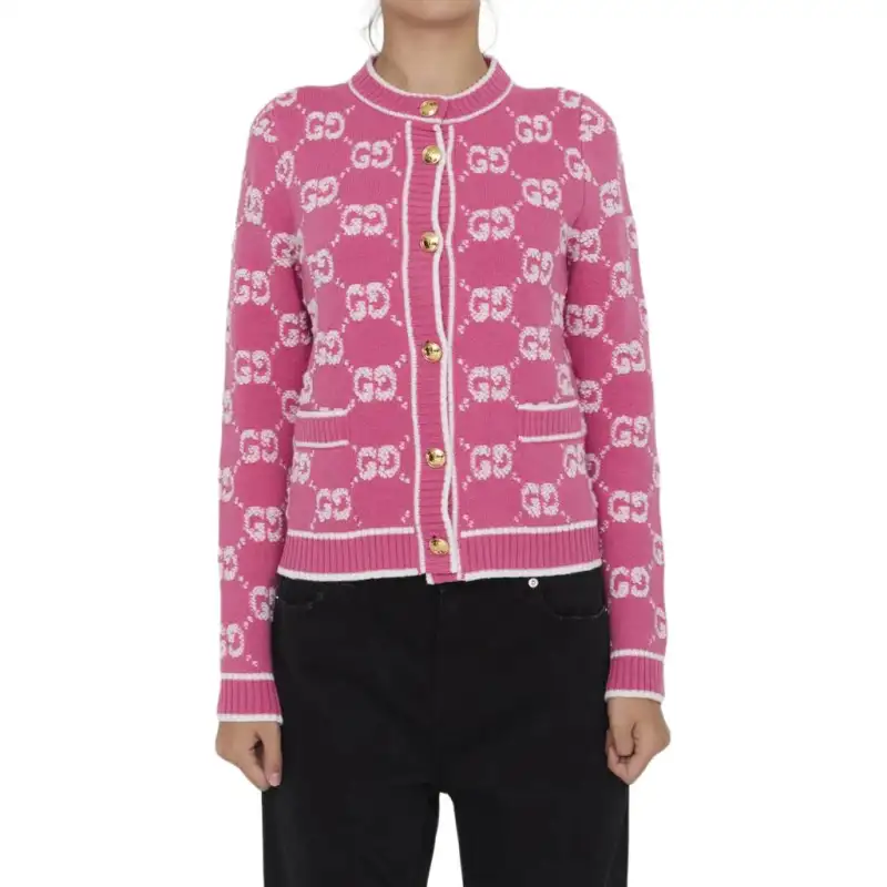 GUCCI Gg Jacquard Button Up Cardigan