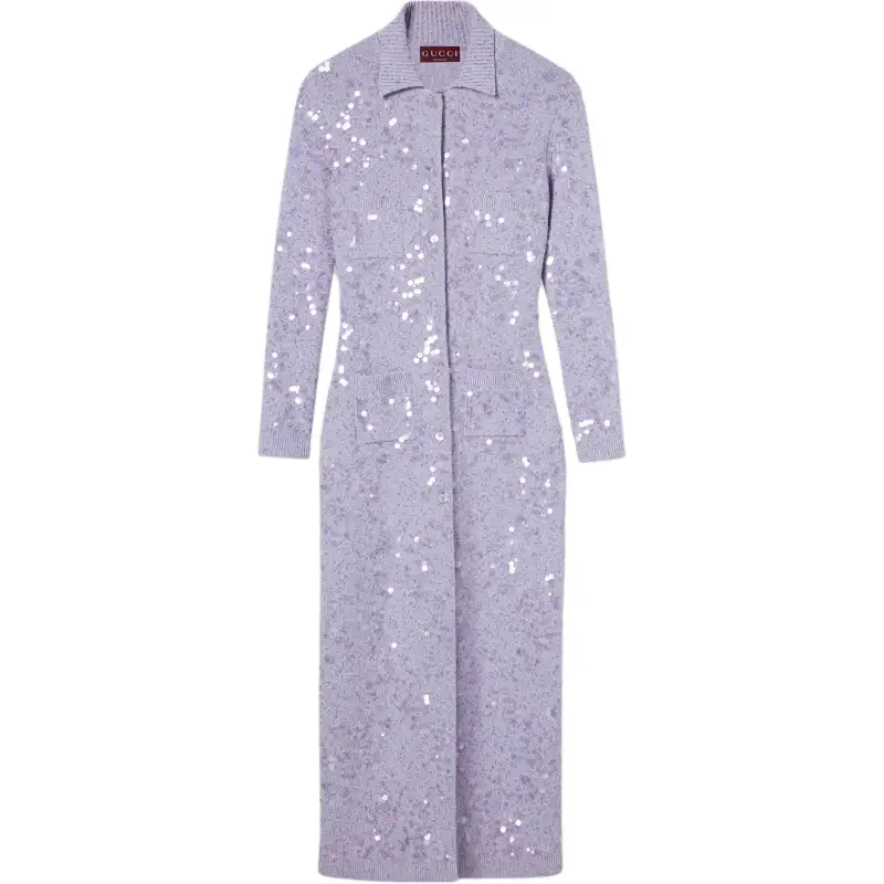 Gucci Embroidered sequin polo dress