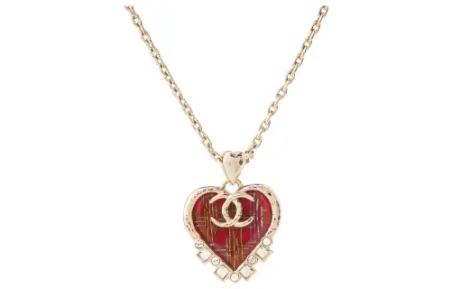 CHANEL Necklace Women's Gold/Red