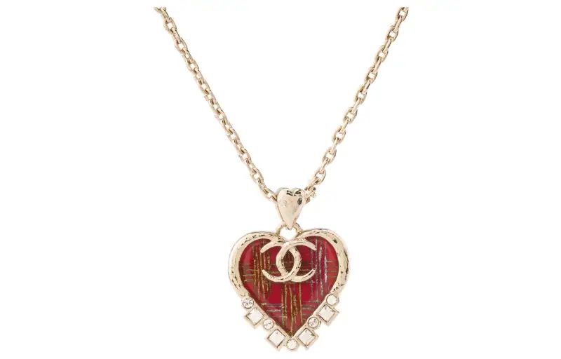 CHANEL Necklace Women's Gold/Red