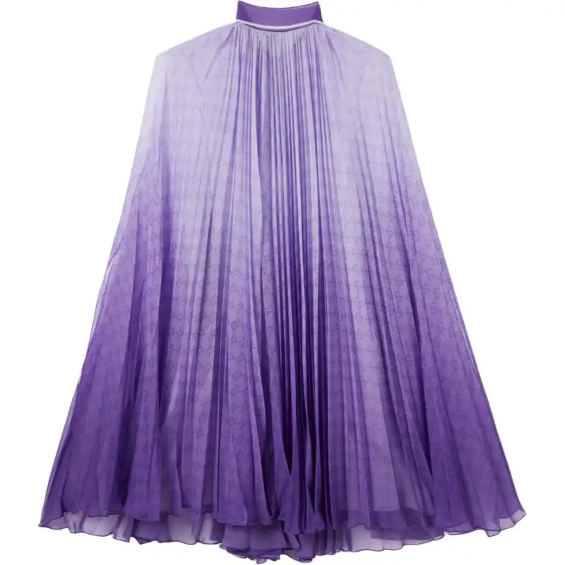 GUCCI Printed Georgette Pleated Dress
