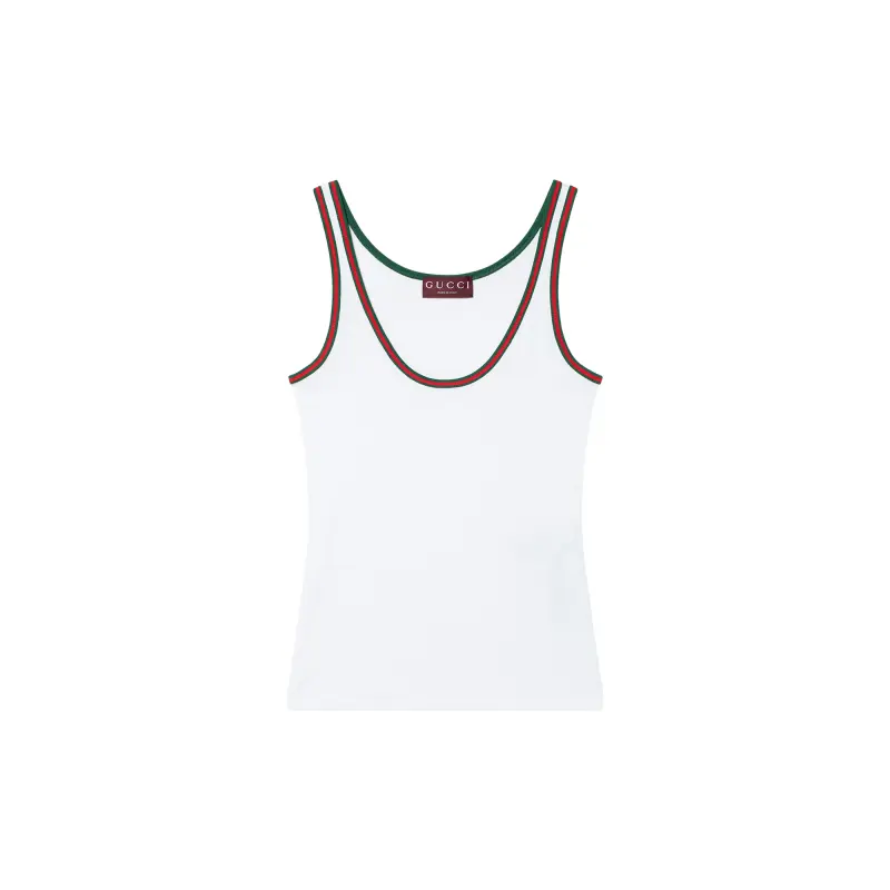 GUCCI Web Detailed Rib Tank Top