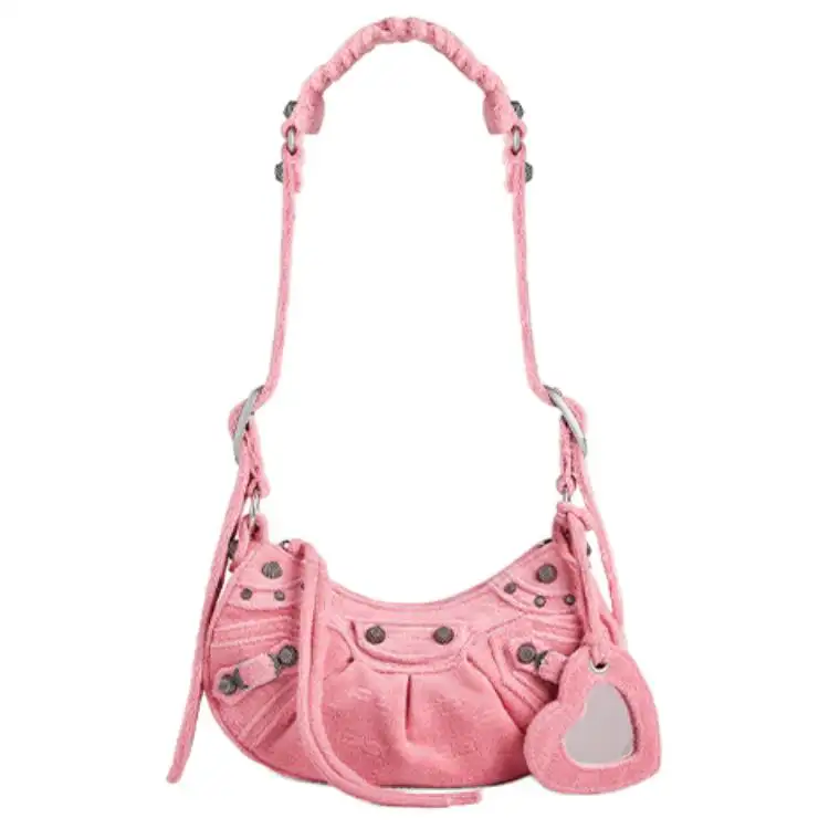 Balenciaga Le Cagole Fabric Crossbody Bag, Shoulder Bag Small Women's Pink