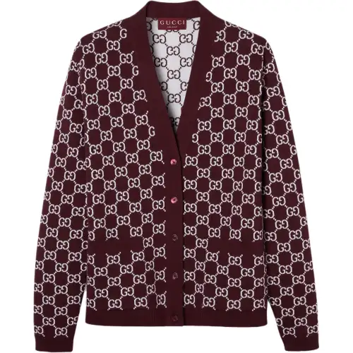 Gucci Reversible Gg wool jacquard cardigan