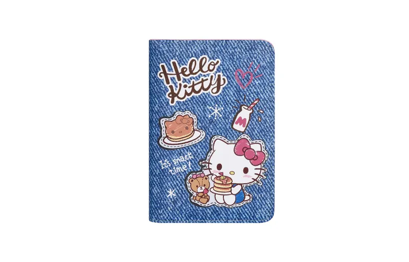 Sanrio Sanrio, Hello Kitty, suitcase, card holder, cartoon fashionable storage system, universal polyurethane denim passport bag