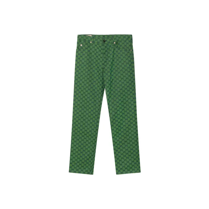 GUCCI Casual Pants Men's Green Moderate Straight Fit Pants