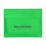 Balenciaga Cash Letter Print Cow Leather Card Holder Card Holder Men's Green