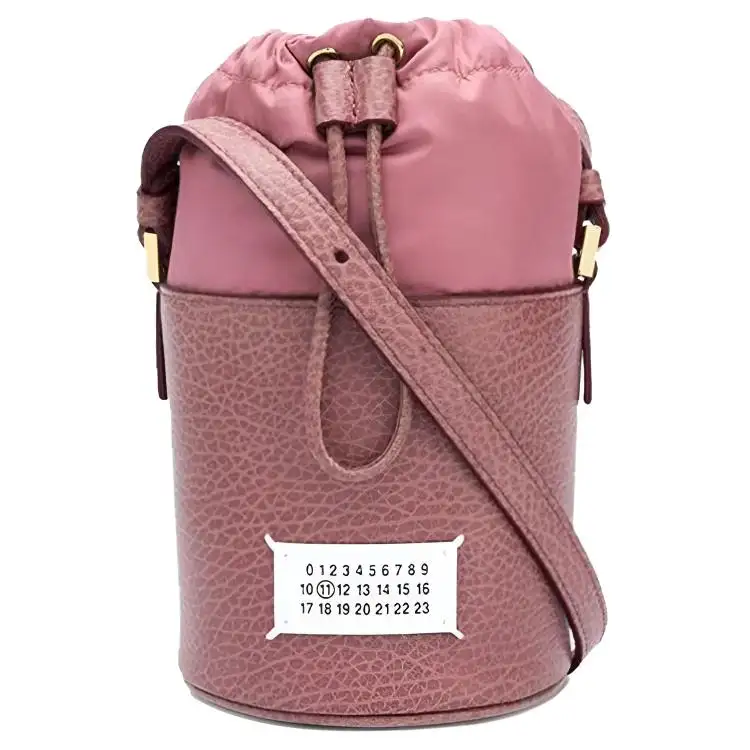 Maison Margiela Drawstring Closure Leather Bucket Bag, Shoulder Bag Women's Pink