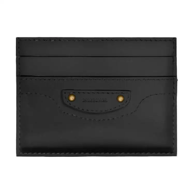 Balenciaga Neo Classic Solid Color Cow Leather Card Holder Card Holder Women's Black