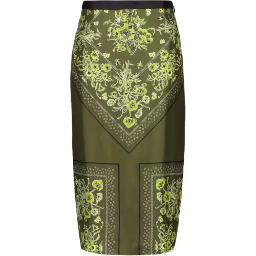 GUCCI Printed Silk Twill Skirt