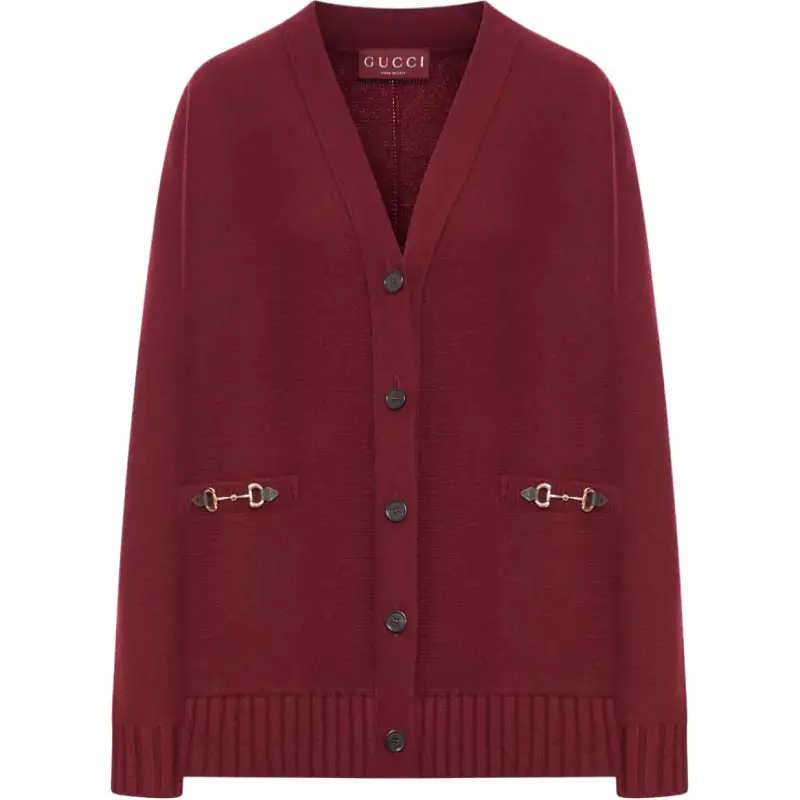 GUCCI Horsebit Detailed Knit Cardigan
