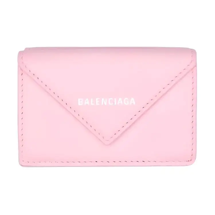 Balenciaga Calfskin Clutch Wallet Mini Women's Pink
