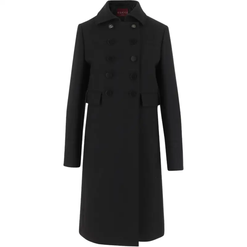 GUCCI Coats Women's Black Lapel Moderate Other