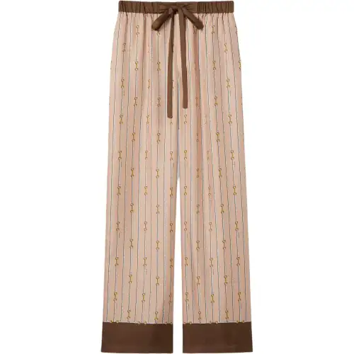 GUCCI Casual Pants Women's Brown Moderate Straight Fit Pants