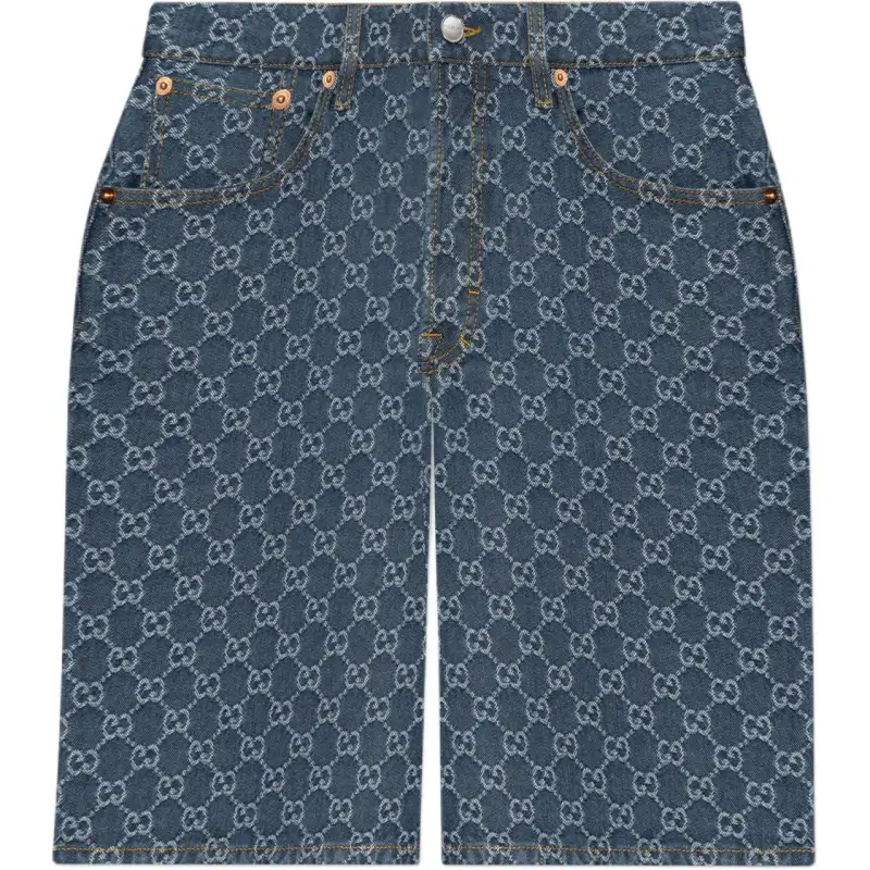 GUCCI Denim Shorts Women's Blue