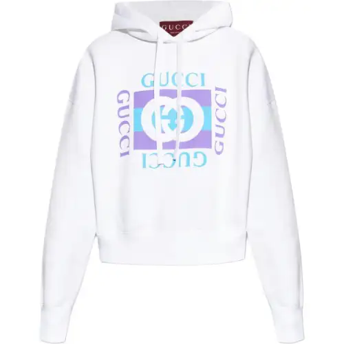 Gucci Logo Printed Drawstring Hoodie