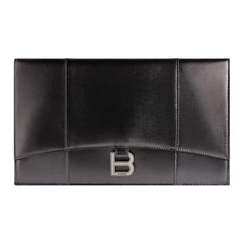 Balenciaga Smooth Calfskin Clutch Women's Dark Gray