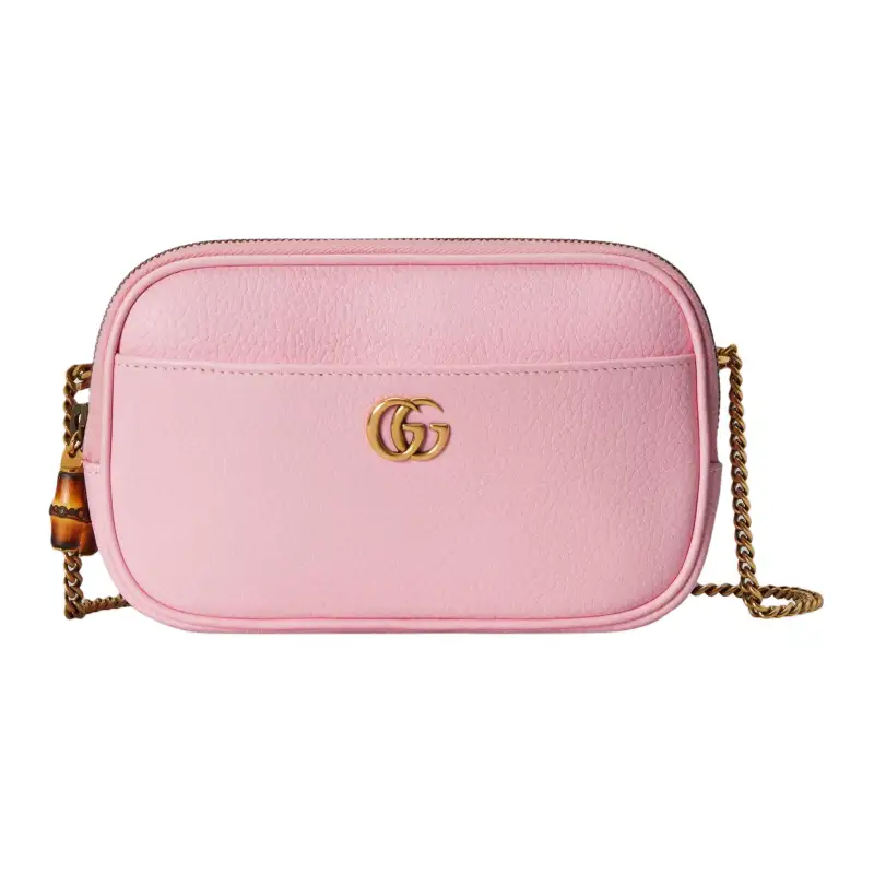 GUCCI Leather Crossbody Bag, Shoulder Bag Mini Women's Pink