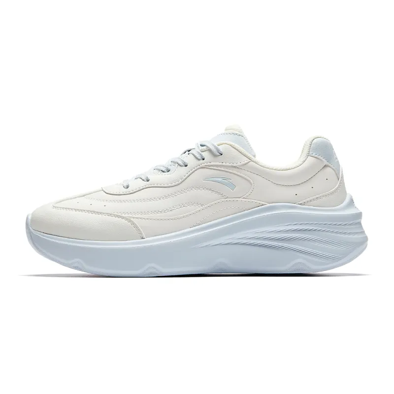 Anta Mambo Height Increasing Lightweight Low top Casual Shoes Women's White Blue