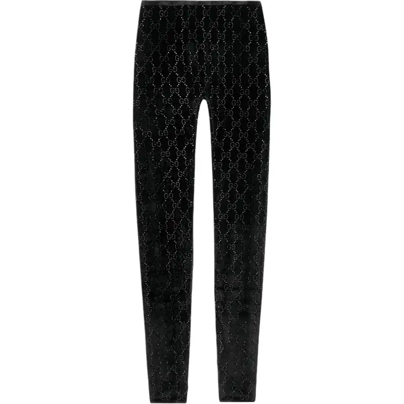 Gucci Gg crystal embroidered leggings