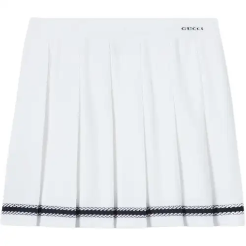 GUCCI Stretch Cotton Skirt With Intarsia