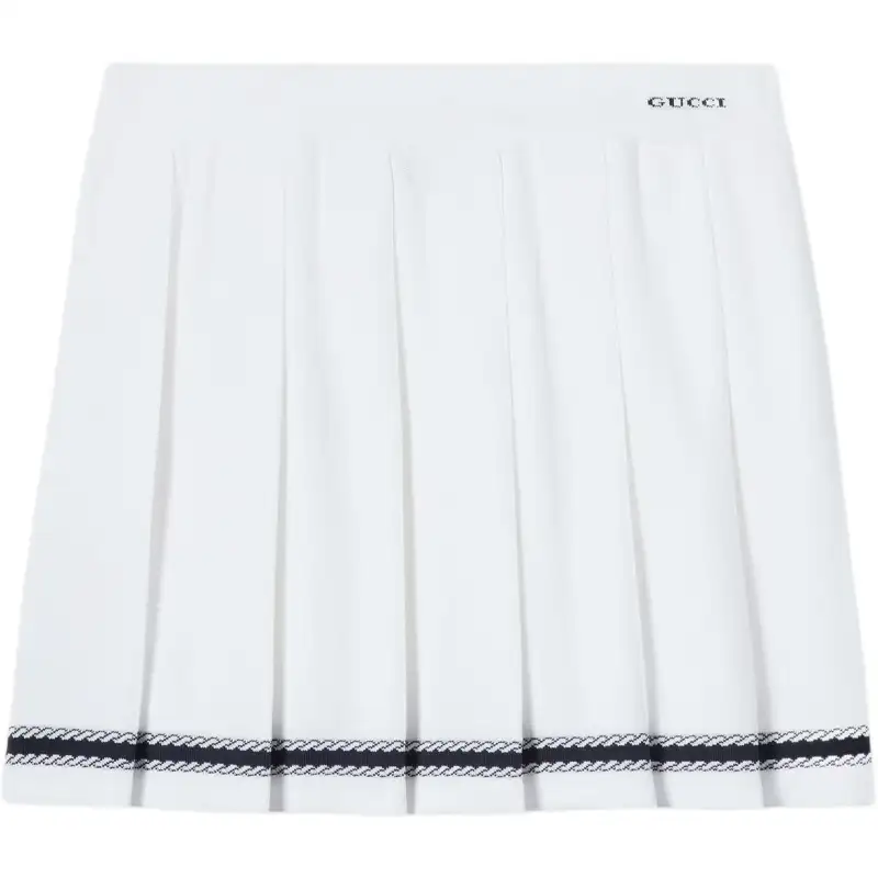 GUCCI Stretch Cotton Skirt With Intarsia