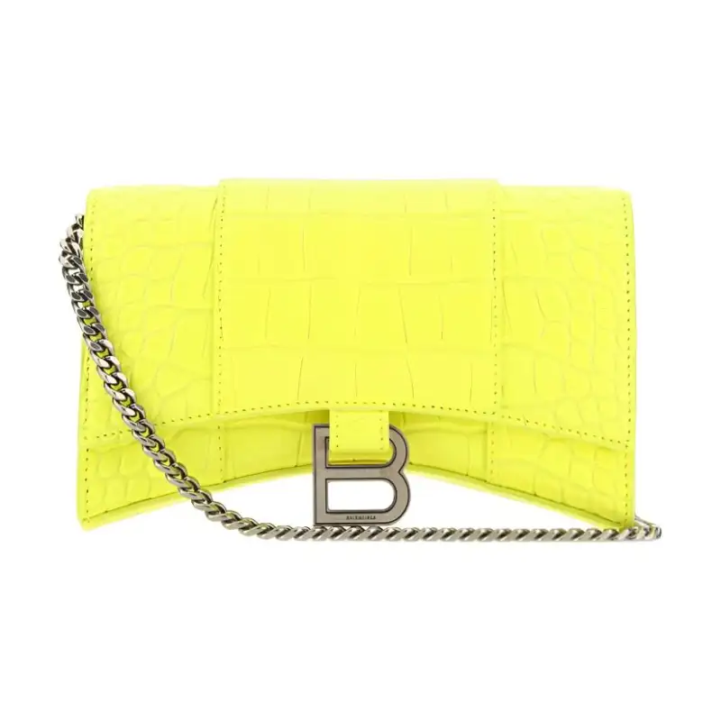 Balenciaga Calfskin Crossbody Wallet Women's Yellow