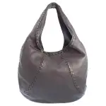 Bottega Veneta Patchwork Leather Handbag Women's Dark Brown