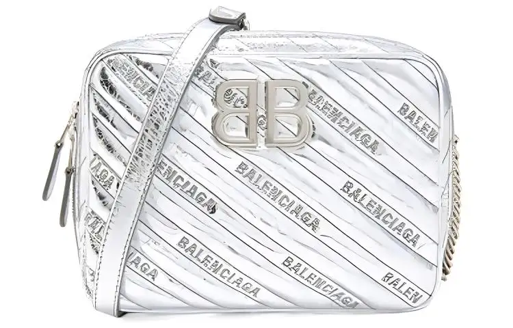 Balenciaga Sheepskin Crossbody Bag, Shoulder Bag Women's Silver