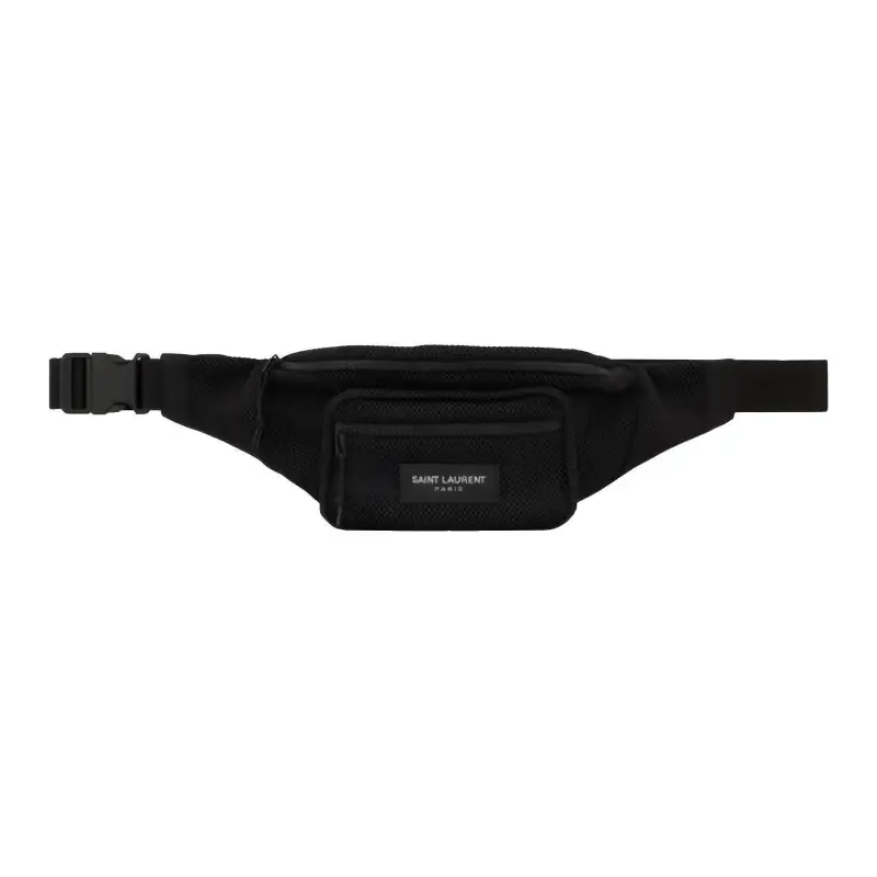 SAINT LAURENT Nylon Material Crossbody Fanny Pack Men's Black