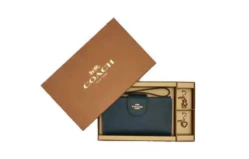 COACH Boxed Cross Grain Leather Handle Handheld Inner Compartment Wallet Box Small Women's Jasper