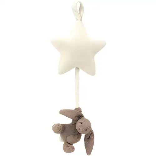 JELLYCAT Rabbit, appeases music box, bed, beige crib toy, plush pendant