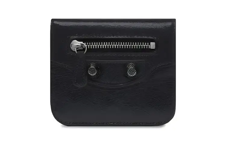 Balenciaga Le Cagole Lambskin Wallet, Card Holder Women's Black