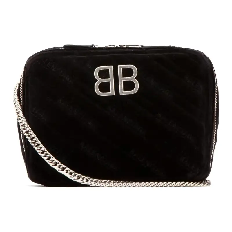 Balenciaga Velvet Shoulder Bag, Crossbody Bag Women's Black