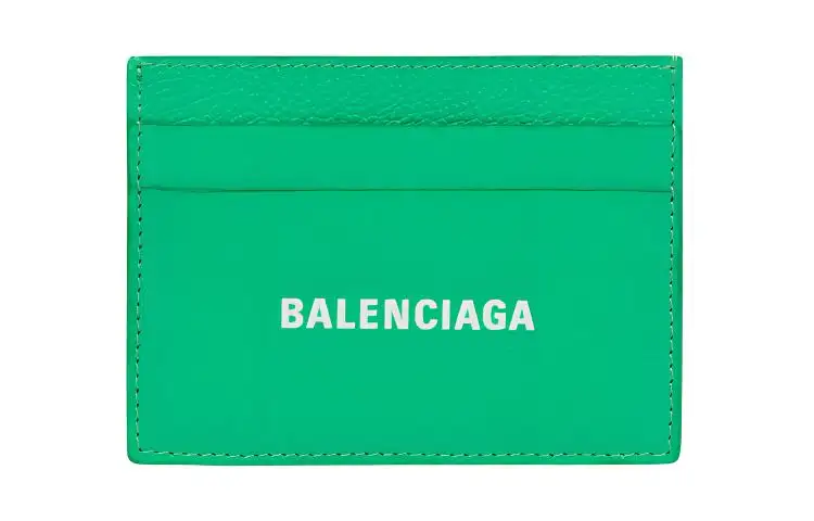 Balenciaga Cash Cow Leather Card Holder Card Holder Unisex Bright Green