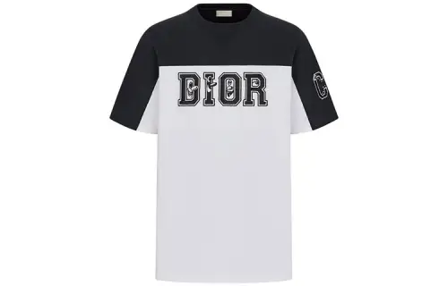 DIOR Quarterly New Products T Shirts Men's White Crew Neck Moderate Straight Fit