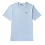 FILA T Shirts Unisex Sky Blue Crew Neck Moderate Straight Fit
