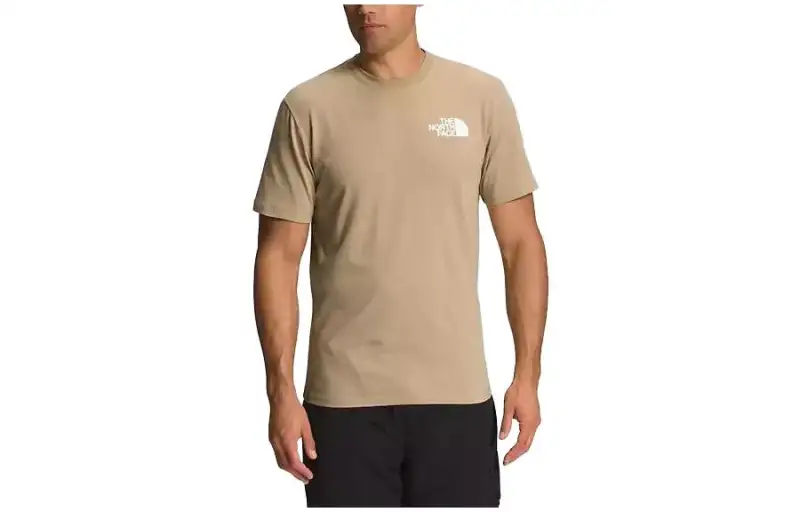 THE NORTH FACE T Shirts Men's Brown Crew Neck Moderate Straight Fit