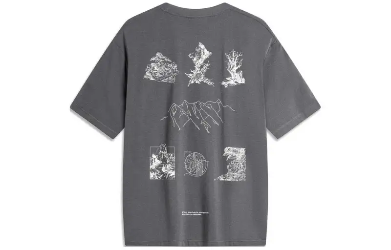 Li Ning T Shirt Men's Thunderstorm Gray