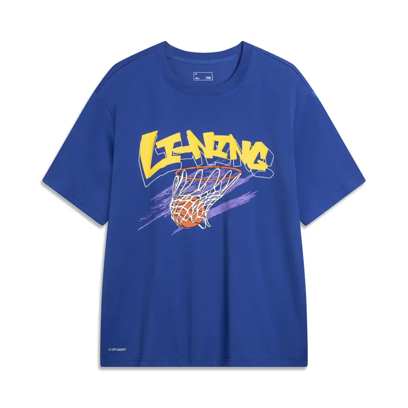 Li Ning Drop Shoulder Sleeve T Shirt Men's Mulberry Ash Purple