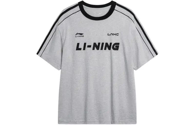 Li Ning Sports Life Collection T Shirt Unisex Heather Gray Light Smoke Gray