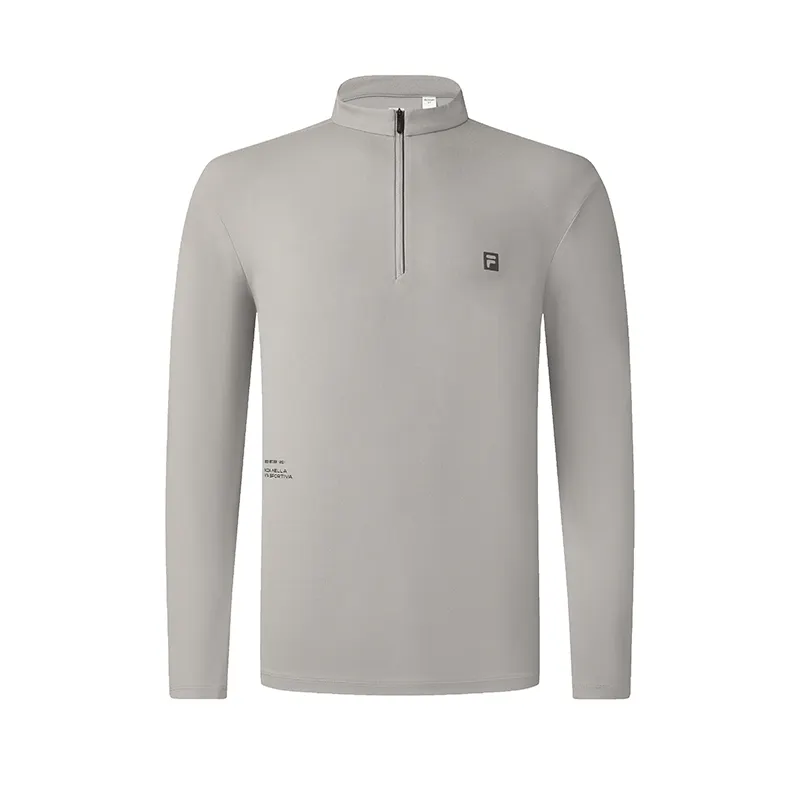 FILA T Shirts Men's Puyeh Gray Stand Collar