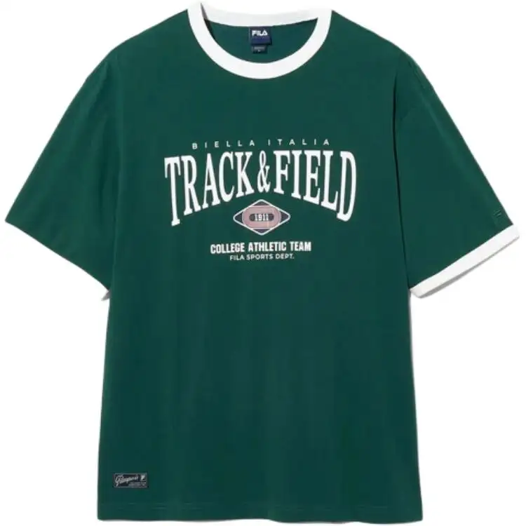 FILA T Shirts Unisex Green Crew Neck