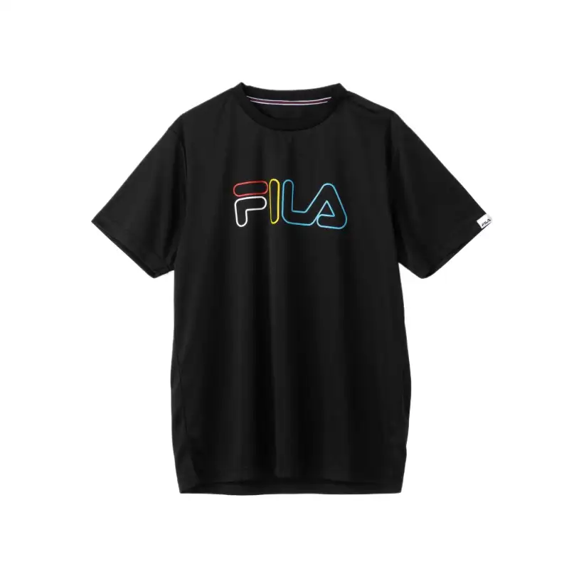 FILA T Shirts Unisex Black Crew Neck Moderate