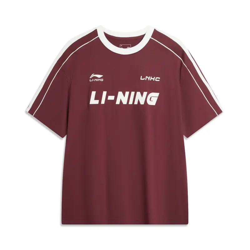 Li Ning Sports Lifestyle Collection T Shirt Unisex Dark Vintage Red
