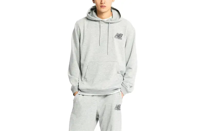 New Balance Sweatshirts Men's Gray Hooded Moderate Regular